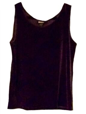 Donna Karan DKNY Brown Velvet Stretch Blouse Designer Tank Top Stretchy Soft M